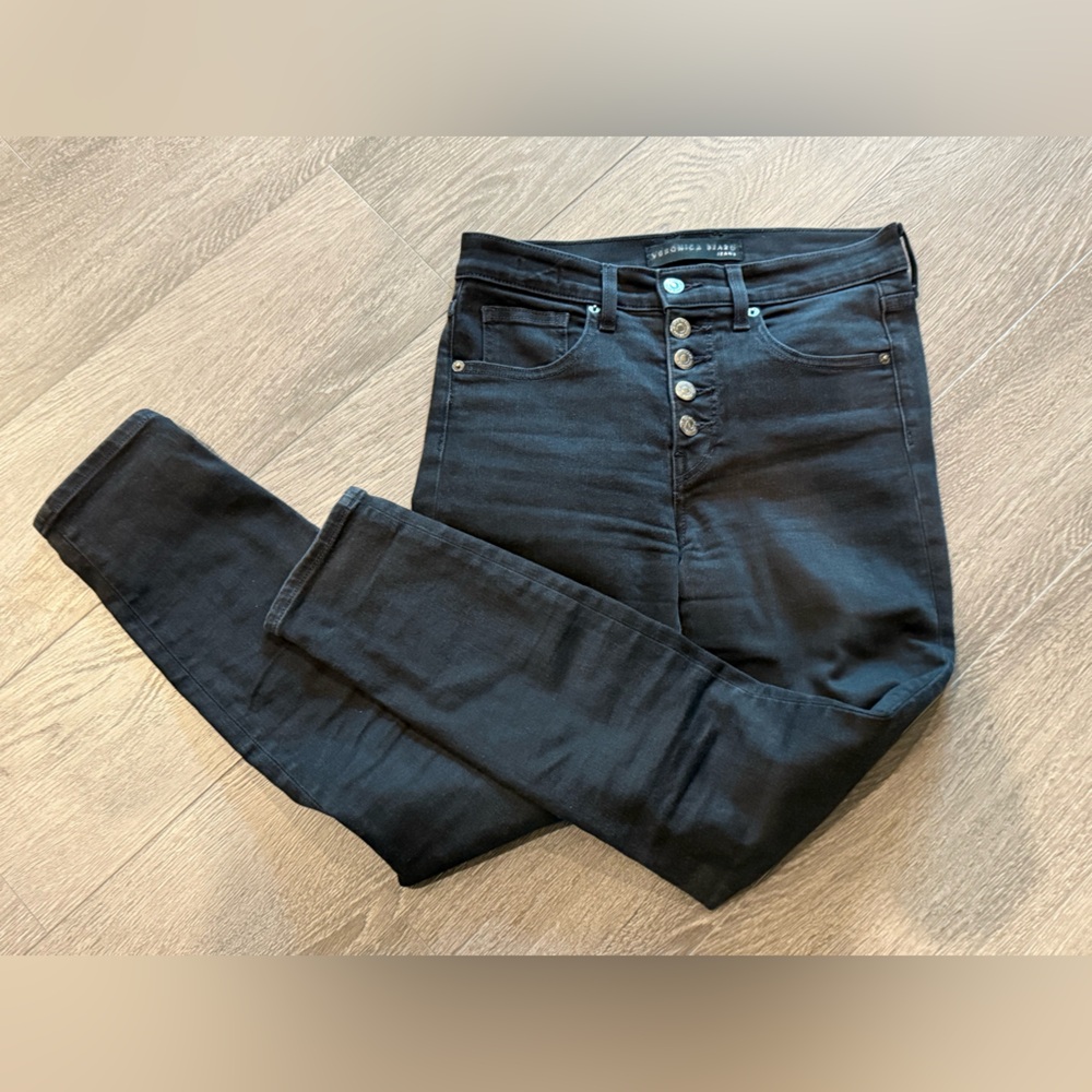 VERONICA BEARD Debbie Skinny High Rise‎ Jeans in Black Onyx Size 27